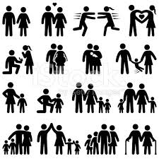 Black And White Icons People Love And Family Life Black White Icon Set