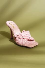 Pink Raffia Sandals Slide On Heels High Heel Sandals Lulus