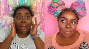Watch Me Transform Rainbow Box Braids Installation Video Box Braids Styling Blonde Box Braids Try On Hairstyles