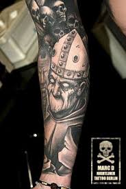 Pastor Priest Tattoo Ink Black And White