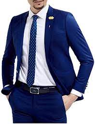 When it comes to men's summer wedding suits for men, a wedding planner wants to make sure that they find a suit that is light in material and allows for plenty of breathing and air room. Slim Fit Royal Blue Wedding Suits 2 Pieces Men S Suits Groom Tuxedos Business Suit At Amazon Men S Clothing Store