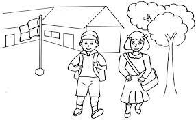 Download gambar sketsa anak sekolah sd. Berangkat Sekolah Mewarnai Gambar Anak Sekolah Mewarnai Gambar Lucu