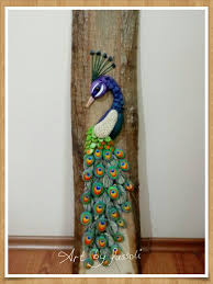 Fussoli Tas Boyama Stone Art Tavuskusu Peacock Guller Taslar
