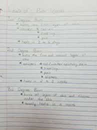 Levels Of Burn Injuries Science Notes Science Worksheets Student Studying