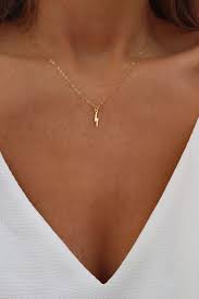 Gold Lightning Bolt Necklace Dainty Gold Necklace Lightning Bolt Necklace Wizard Necklace Dainty Gold Necklace