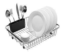 Amazon Com Expandable Dish Drying Rack 304 Stainless Steel Dish Rack Over Sink Dish Drainer In Sink Or On Counte Dish Rack Drying Sink Dish Rack Dish Racks