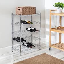 I got a 30 wide wire shelf unit to expand the counter space in our tiny apartment and figured i'd add a couple of these to my order. 4 Tier Chrome Wine Rack