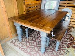 I still like mine, it's just more gray than i thought it would be. Rustic Farmhouse Table Set With Chunky Turned Legs And Etsy