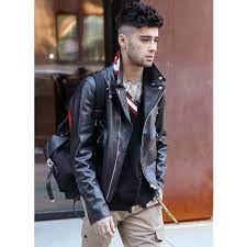 Zayn Malik American Motorcycle Biker Black Leather Jacket Ssj