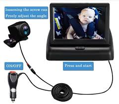 Baby Car Mirror View Infant In Rear Facing Seat With Wide Crystal Clear View Camera Aimed At Baby In 2020 Baby Car Mirror Car Seats Car Seat Accessories