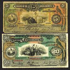 La banca en línea del banco de occidente goza de brindar un servicio integral de negocios de banca electrónica; Banco De Occidente In Quetzaltenango 1914 1919 Issue