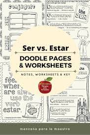 Engage Your Students With These Ser Vs Estar Doodle Notes The Notes Include The Mnemonics Doctor Learning Spanish Spanish Teaching Resources Spanish Grammar