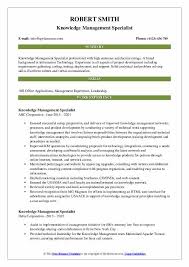 Knowledge Management Specialist Resume Samples Qwikresume