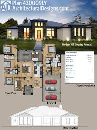 Plan 430009ly Modern Hill Country Retreat Modern House Plans Country House Plans Dream House Plans
