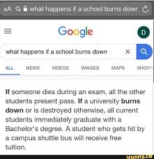 If Someone Dies During An Exam All The Other Students Present Pass If A University Burns Down Or Is Destroyed Otherwise All Current Students Immediately Grad Exams Memes Exam University Exam