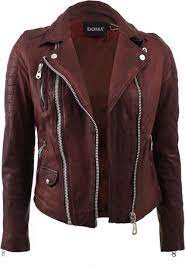 Domo Moto Jacket Zipper Double Front Burgundy Leather Jacket Red Jacket Leather Jackets