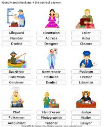 Identify The Job Turtlediary Com Community Helpers Preschool Learning English For Kids Kindergarten Worksheets