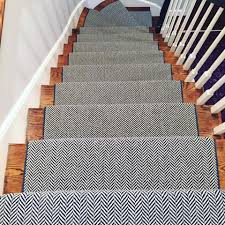 Black And White Herringbone Stair Runner Check Out This Stair Runner That We Recently Installed Herringbone Continues To Be One Of Our Most Popular Stair Runner Carpet Staircase Runner Carpet Stairs