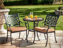 Choose from steel or iron designs decorated with intricate patterns. Bistro Garden Sets Hayes Garden World