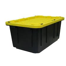 Black And Yellow Storage Bins With Wheels Centrex Plastics Llc Commander 17 Gallon Black Tote With Standard Snap Lid Plastic Storage Totes Christmas Decoration Storage Black Tote