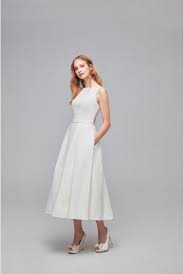 Faille Tea Length A Line Dress With Pockets Sdwg2825 Dresses A Line Wedding Dress Wedding Dress Shopping