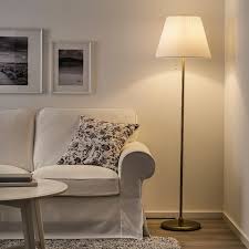 Myrhult Kryssmast Floor Lamp White Brass Plated Ikea In 2020 Floor Lamp Base Floor Lamp Lamp