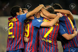Home live tv players matches. Group Of Fc Barcelona Players Celebrating Goal During The Spanish Stock Photo Picture And Royalty Free Image Image 11366197