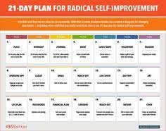 21 Day Plan For Radical Self Improvement Calendar Business Insider Self Improvement Personal Improvement How To Plan