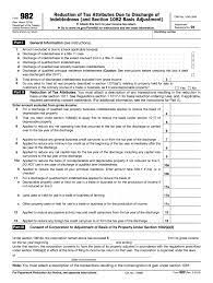 Sample of completed form 982 for insolvency. 2018 2021 Form Irs 982 Fill Online Printable Fillable Blank Pdffiller