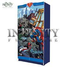 Terdapat tiga kotak yang disusun ke atas pada lemari ini. Jual Wardrobe Lemari Pakaian Anak Karakter Superman Wd Su 1681 Tj Di Lapak Infinity Furniture Bukalapak