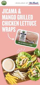 Crunchy And Creamy Sweet And Spicy These Jicama Mango Chicken Wraps Have It All Butter Lettuce Cups Are Piled Wit Berries Recipes Recipes Healthy Recipes