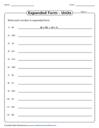 standard and expanded product form worksheets