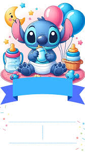 Convite do Stitch em Branco: 12 Modelos Grátis para Festas Infantis