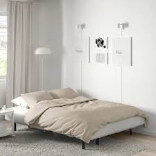Nyhamn Sleeper Sofa With Triple Cushion With Pocket Spring Mattress Knisa Gray Beige Bed Length 78 3 4 Learn More Ikea In 2020 Bettsofa Schaummatratze Schlafsofa