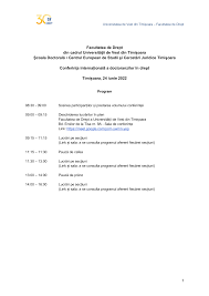 1 Facultatea de Drept din cadrul Universităţii de Vest din Timişoara Școala  Doctorală ▫ Centrul European de Studii şi