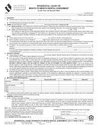 The form was created by the california association of realtors and is fully compliant with the state's lease laws. Residential Lease Or Month To Month Rental Agreement