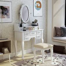 A single drawer has a silver decorative handle and opens to reveal additional storage. Silver Orchid Pontoppidan 2 Piece Vanity Table And Stool Set Overstock 13250860
