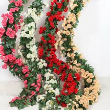 Fake garden flowers for sale. 69 Head Artificial Rose Vine Hanging Silk Flowers For Wall Decor Rattan Fake Plants Leaves Garland Wedding Home Decoration Shopee Philippines