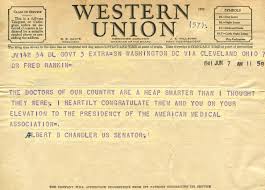 However, automated payments can only be made through western union or offenderconnect. Western Union Telegram From United States Senator Albert B Chandler To Fred W Rankin M D Congratulating Him On His