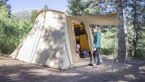 Waterproof bell tent for family camping in all seasons; Teton Sports Mesa 14 Canvas Tent For All Seasons Family Camp Tents