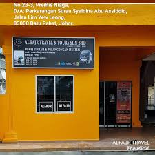 Al fajr travel & tours is registered under ministry of tourism and culture malaysia and offer services of inbound, outbound and ticketing. Pej Alfajr Travel Tours Sdn Bhd Caw Batu Pahat Travel Agent In Batu Pahat