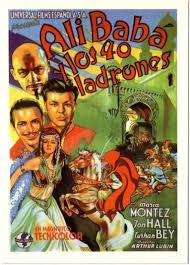 Postcard Of Ali Baba And The Forty Thieves Movie Spanish Movie Posters Vintage Ali Baba Vintage Movies