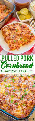 When the celery and onions are partially cooked and the onions have begun to caramelize slightly, add to casserole dish. Pulled Pork Cornbread Casserole Plain Chicken