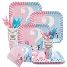 Enjoy the collection of baby boy shower ideas including baby shower favors, themes, decorations and party games. 112pcs Set Gender Reveal Party Supplies Baby Shower Decorations Boy Or Girl Disposable Tablewear Cups Plates Napkins Buy Party Favours 4191026586749