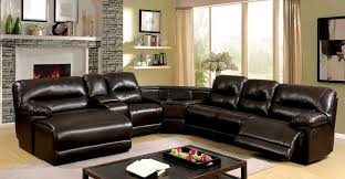 Cm6822br T 6 Pc Glasgow Ii Brown Breathable Leatherette Table Wedge Sectional Sofa With Recliners On The Ends Sectional Sofa With Recliner Reclining Sectional Sectional Sofa