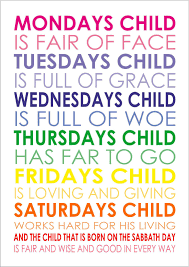 Mondays Child Is Fair Of Face Baby Nursery Rhyme Poem Quote A4 Poster Print Mondays Child Poem Kids Poems Quotes For Kids