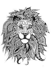 Lion dessin à imprimer et colorier pour adulte artherapieca. Coloriage Zen Lion Art Dessin Gratuit A Imprimer