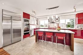 Abstract High Gloss Red Replaced By Grey Red Kitchen Red And White Kitchen Kitchen