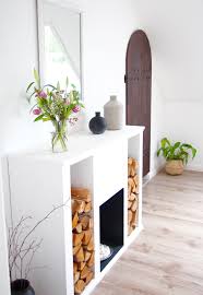 Build Your Own Diy Fireplace Console Design Dots Decorate Living Room Fireplace Fake Diy Fir In 2020 Fireplace Console Diy Fireplace Living Room Decor Apartment