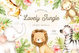 Check spelling or type a new query. Lovely Jungle Safari Animals Clipart By Everysunsun Thehungryjpeg Com